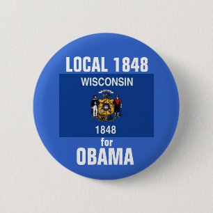Chapa Redonda De 5 Cm Wisconsin para Obama 2012