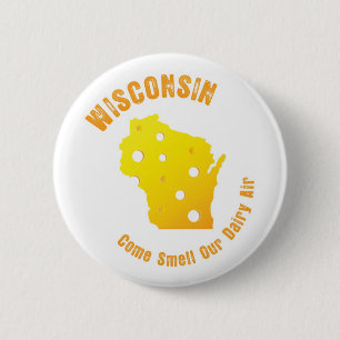 Chapa Redonda De 5 Cm Wisconsin viene olor nuestro aire de la lechería