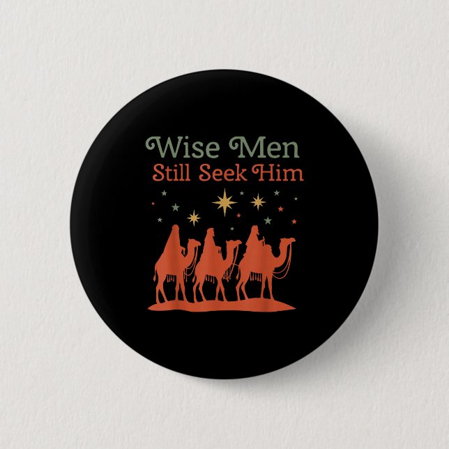 Chapa Redonda De 5 Cm Wise Men Still Seek Him Nativity Scene Christian C (Anverso)