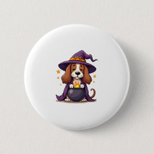 Chapa Redonda De 5 Cm Witch Basset Brew