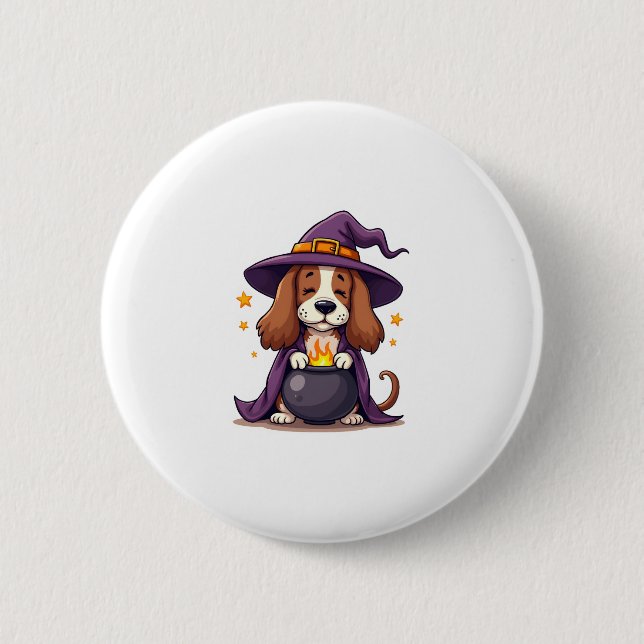 Chapa Redonda De 5 Cm Witch Basset Brew (Anverso)