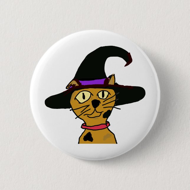 Chapa Redonda De 5 Cm Witch Kitty (Anverso)
