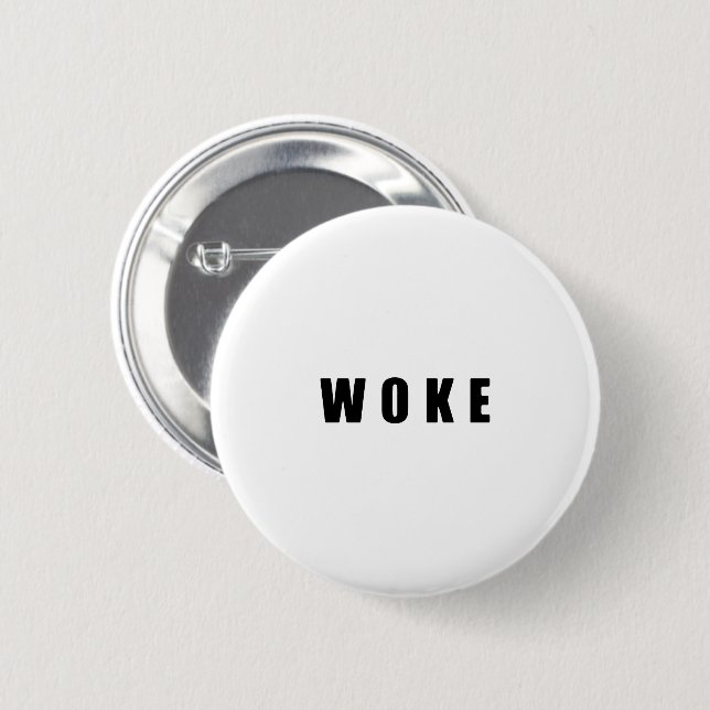 CHAPA REDONDA DE 5 CM "WOKE" (BRILLANTE) (Anverso y reverso)