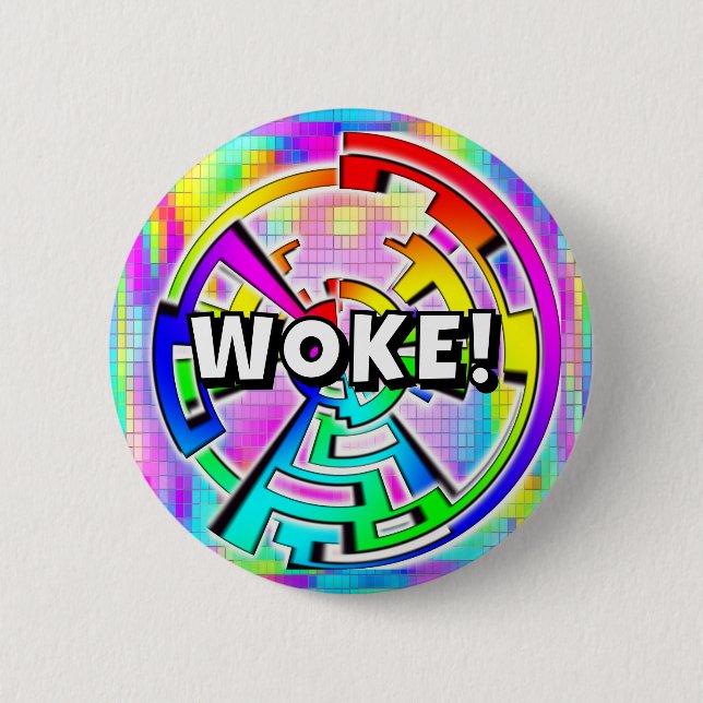 Chapa Redonda De 5 Cm WOKE! (you may change the words) (Anverso)