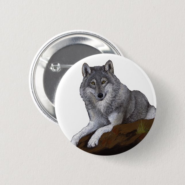 Chapa Redonda De 5 Cm Wolf (Anverso y reverso)