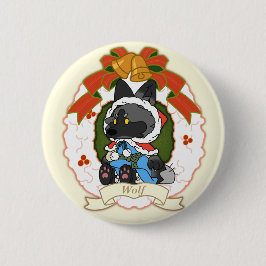 Chapa Redonda De 5 Cm wolf Button