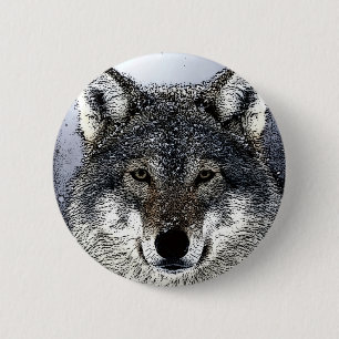 Chapa Redonda De 5 Cm Wolf Eyes