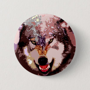 Chapa Redonda De 5 Cm Wolf in Snow