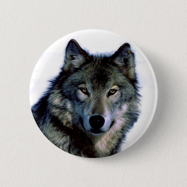 Chapa Redonda De 5 Cm Wolf Portrait (Anverso)