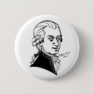 Chapa Redonda De 5 Cm Wolfgang Amadeus Mozart