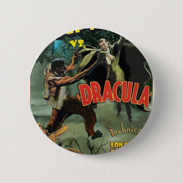 Chapa Redonda De 5 Cm WOLFMAN CONTRA DRÁCULA de Philip J. Riley (Anverso)
