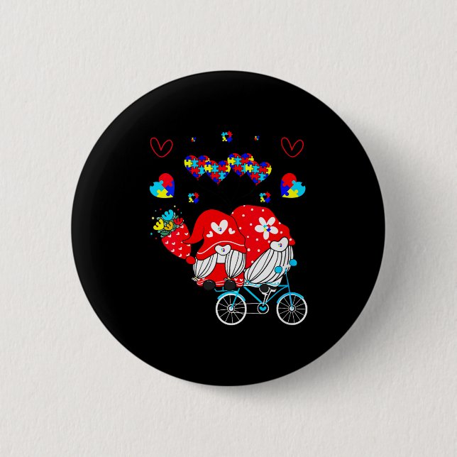 Chapa Redonda De 5 Cm Womens Accept Understand Love Autism Awareness Gno (Anverso)