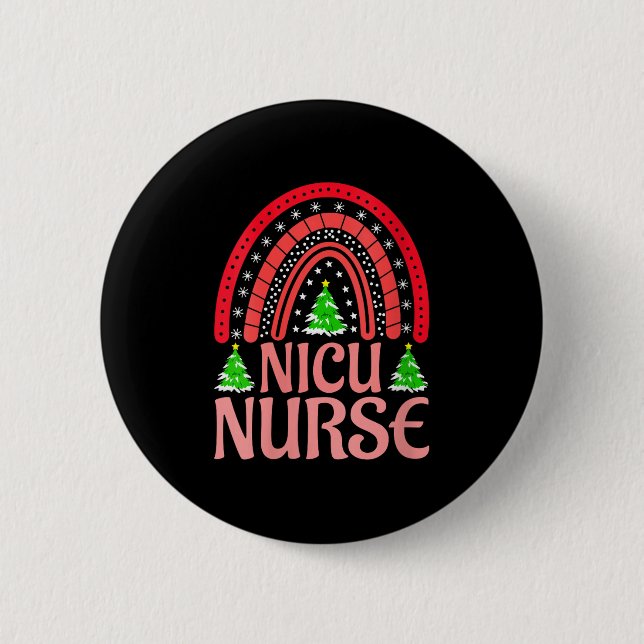 Chapa Redonda De 5 Cm Womens Nicu Nurse Christmas Crew Nurselife Nursing (Anverso)