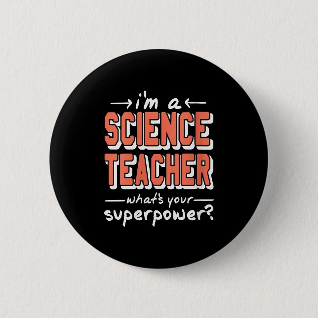 Chapa Redonda De 5 Cm Womens Science Teacher Superwer Funny Nerd Pride V (Anverso)