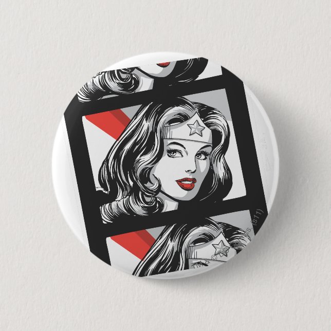 Chapa Redonda De 5 Cm Wonder Woman Film Strip (Anverso)