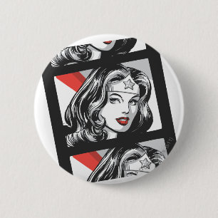Chapa Redonda De 5 Cm Wonder Woman Film Strip