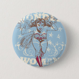 Chapa Redonda De 5 Cm Wonder Woman Pow