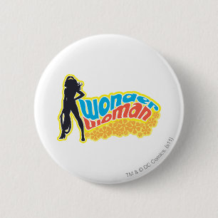 Chapa Redonda De 5 Cm Wonder Woman Silhouette