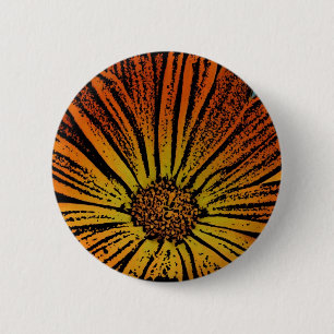Chapa Redonda De 5 Cm Woodcut Daisy