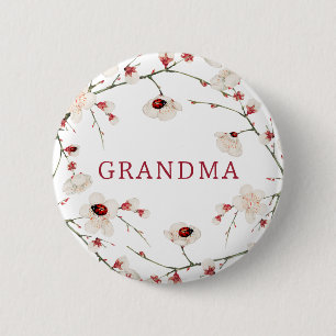 Chapa Redonda De 5 Cm Woodland Elegant Butterfly Baby Shower