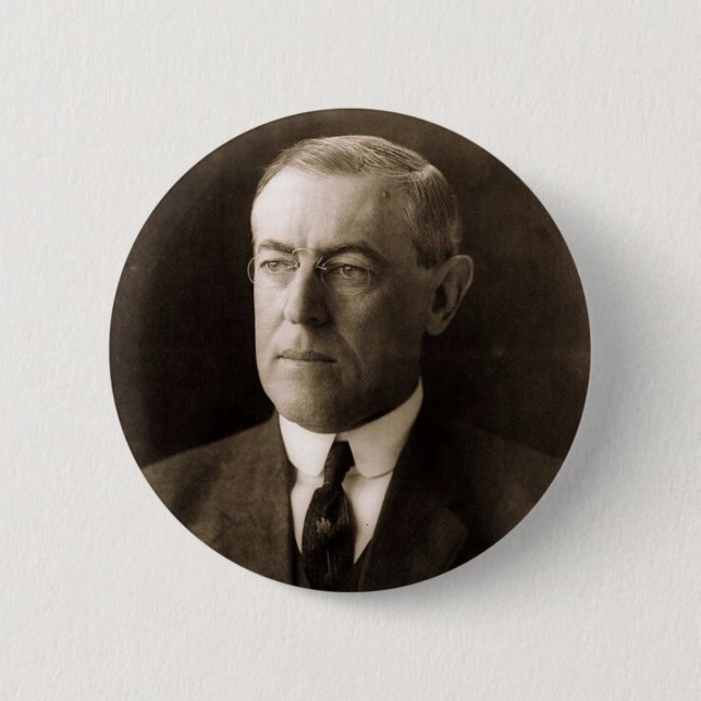 Chapa Redonda De 5 Cm Woodrow Wilson (Anverso)