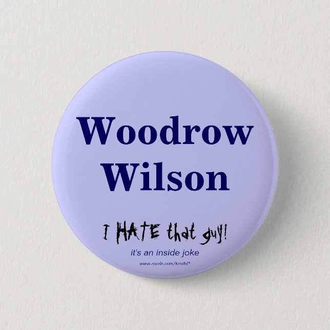 Chapa Redonda De 5 Cm Woodrow Wilson (Anverso)
