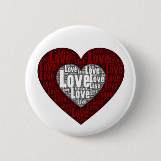 Chapa Redonda De 5 Cm Word Art: Amor en doble corazón