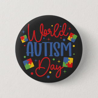 Chapa Redonda De 5 Cm World Autism Awareness Day Colorful Puzzle Piece