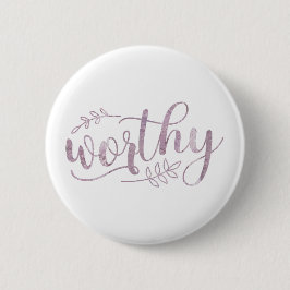 Chapa Redonda De 5 Cm Worthy Boho Calligraphy