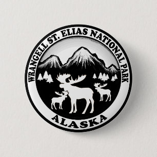 Chapa Redonda De 5 Cm Wrangell St. Elias Nat Park Alaska círculo de alc