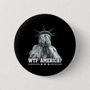 Chapa Redonda De 5 Cm Wtf Estados Unidos Llorando Estatua De La Libertad