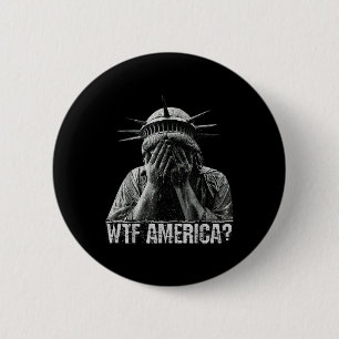 Chapa Redonda De 5 Cm Wtf Estados Unidos Llorando Estatua De La Libertad