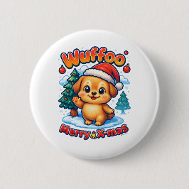 Chapa Redonda De 5 Cm Wuffoo Roony Feliz Navidad Kawaii 3D Fiesta