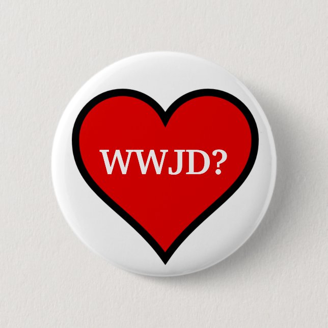 Chapa Redonda De 5 Cm WWJD Heart (Anverso)
