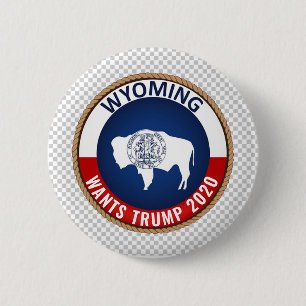 Chapa Redonda De 5 Cm Wyoming quiere a Trump 2020