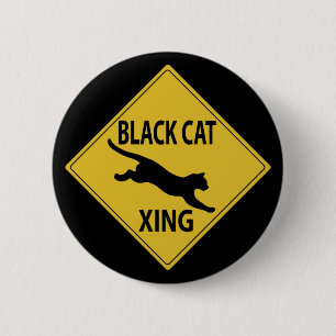 Chapa Redonda De 5 Cm Xing de gato negro