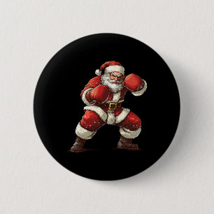 Chapa Redonda De 5 Cm Xmas de boxeo de Santa Boxeo Mma Muay Cristo