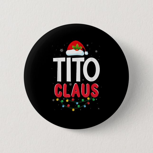 Chapa Redonda De 5 Cm Xmas Light Tito Santa Claus Christmas Matching Cos (Anverso)