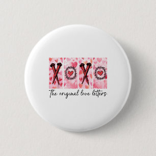 Chapa Redonda De 5 Cm Xoxo Las Cartas De Amor Originales Retro Comprobad