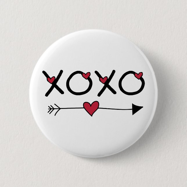 Chapa Redonda De 5 Cm XOXO Valentines (Anverso)