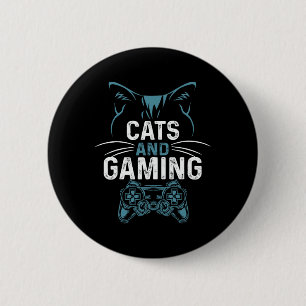 Chapa Redonda De 5 Cm Y Juegos Gato Lindo Amante Jugador Videojuego Lind