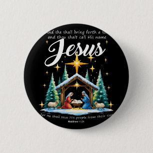 Chapa Redonda De 5 Cm Y llamarás su nombre Jesús Natividad Cristo
