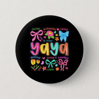 Chapa Redonda De 5 Cm Yaya Bow Amó Hermoso Día de las Madres Divertido y