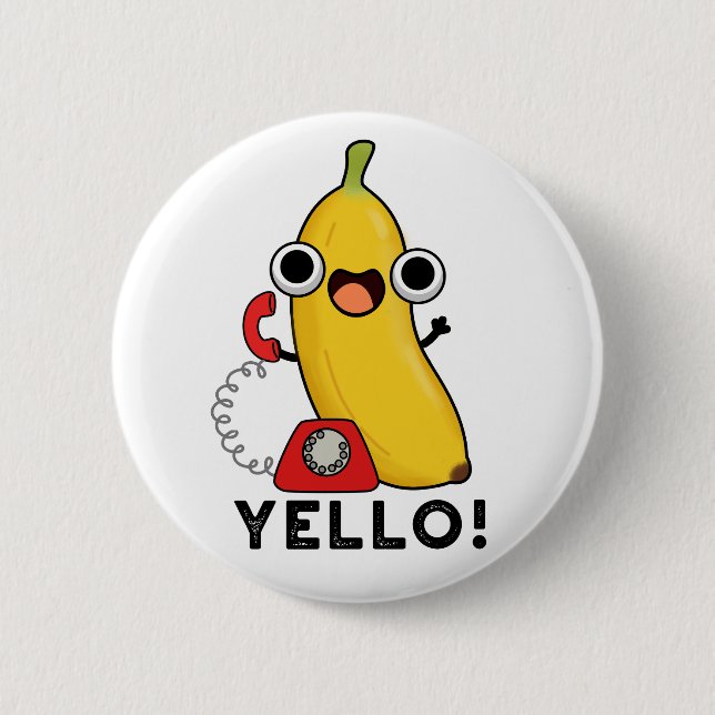 Chapa Redonda De 5 Cm Yello Funny Fruit Yellow Banana Pun (Anverso)