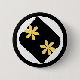 Chapa Redonda De 5 Cm Yellow and Black Daisy Flower Round Button
