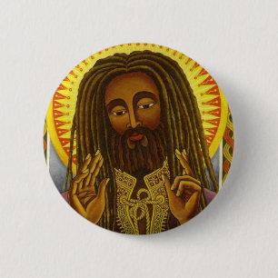 Chapa Redonda De 5 Cm Yeshu Rasta Fari