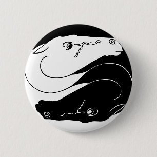 Chapa Redonda De 5 Cm Yin Yang Caballo Pin