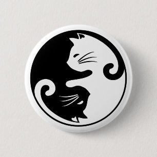 Chapa Redonda De 5 Cm Yin yang cats