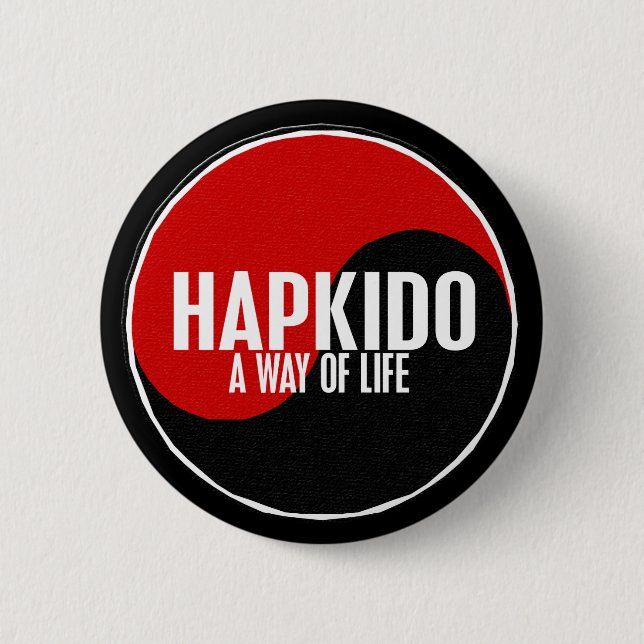 Chapa Redonda De 5 Cm Yin Yang HAPKIDO 1 (Anverso)