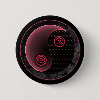 Chapa Redonda De 5 Cm Yin Yang púrpura cósmico
